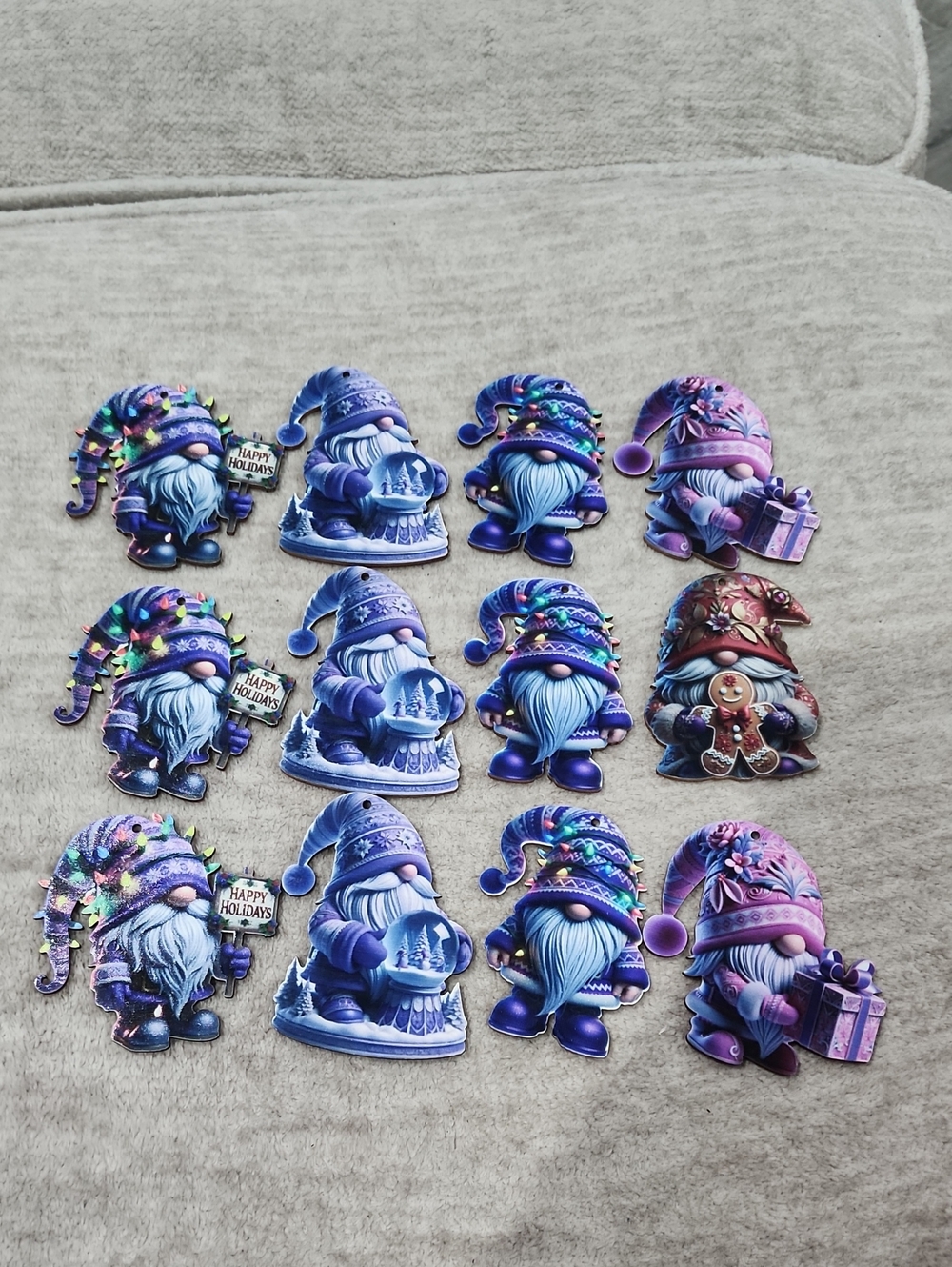 NWT 12 Piece Gnome Christmas Ornaments